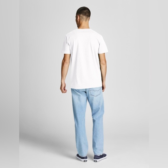 JACK & JONES French Bulldog Printed Casual Knit T-shirt in White - Picture 4 of 5